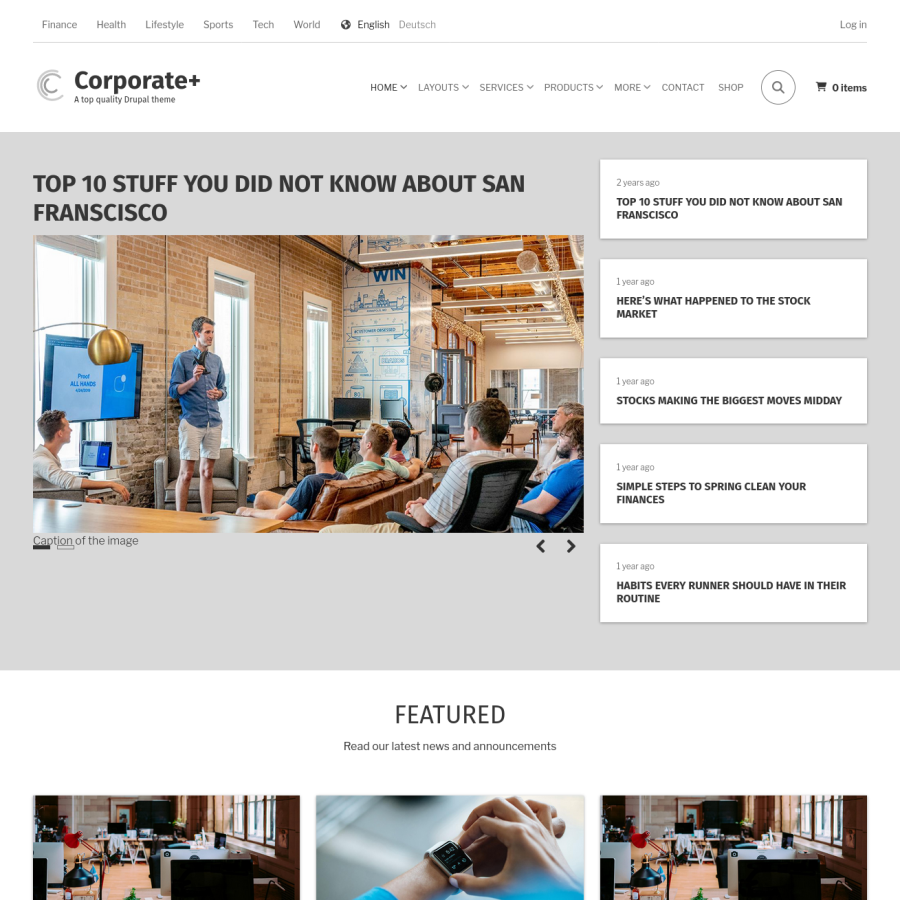 home page
