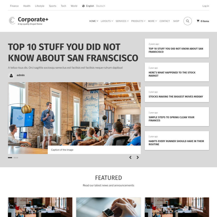home page